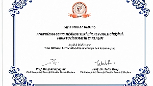  DOÇ. DR. MURAT ULUTAŞ’A YILIN BİLDİRİSİ BİRİNCİLİK ÖDÜLÜ 