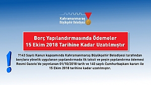  VERGİ BARIŞINDA ÖDEME SÜRE 15 GÜN UZATILDI 