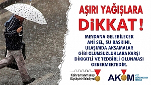 AKOM’DAN YAĞIŞ UYARISI...