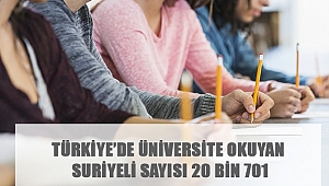 TÜRKİYE’DE ÜNİVERSİTE OKUYAN SURİYELİ SAYISI 20 BİN 701 