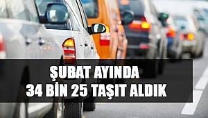 Şubat Ayında 34 Bin 25 Taşıt Aldık