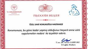 Teşekkür Belgesi Verildi 