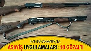 Kahramanmaraş'ta asayiş uygulamaları: 10 gözaltı