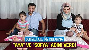 Suriyeli aile ikiz kızlarına 