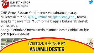 Öztunç'tan Elbistanspor'a Anlamlı Destek