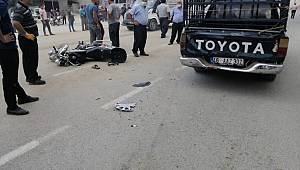 Kahramanmaraş'ta pikapla çarpışan motosiklet sürücüsü yaralandı 