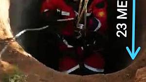 Su kuyusuna düşen kedi için itfaiye ekipleri seferber oldu 