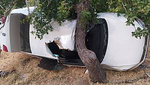 Araç şarampole devrildi: 1 ölü 3 yaralı 