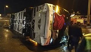 Kahramanmaraş’ta otobüs devrildi: 14 yaralı 