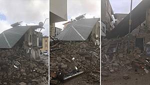 Kahramanmaraş’ta 2 katlı kerpiç evin yarısı yıkıldı 