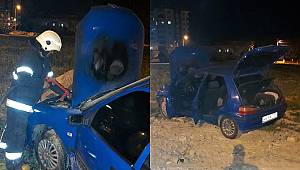 Kahramanmaraş’ta park halindeki otomobil yandı 