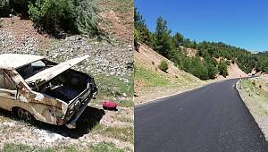 Kahramanmaraş’ta yoldan çıkan otomobil takla attı 