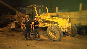 Kahramanmaraş'ta çalınan greyder hurdalıkta bulundu