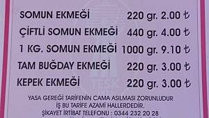 Kahramanmaraş’ta ekmeğe zam geldi