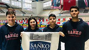 SANKO okulları yüzme yarışmasında madalyaları topladı...