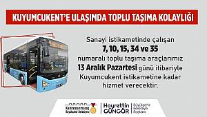Kuyumcukent’e Toplu Taşıma Müjdesi..