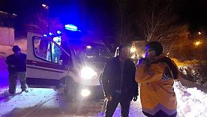 Karda mahsur kalan kalp hastasının imdadına belediye ekipleri yetişti ..