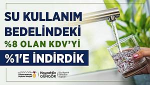 Büyükşehir Su Tüketim Bedelinde KDV’yi İndirdi..