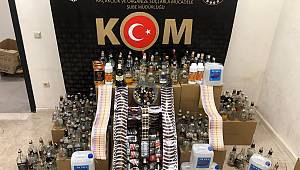 Kahramanmaraş'ta sahte içki üretilen eve operasyon 
