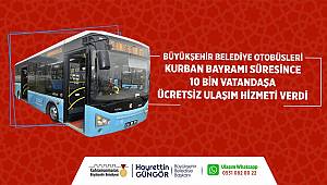Büyükşehir Otobüsleri Bayramda 10 Bin Yolcuyu Ücretsiz Taşıdı