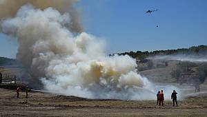 Kahramanmaraş'ta helikopter destekli yangın tatbikatı 
