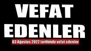 Kahramanmaraş'ta Vefat Edenler..