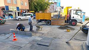 Göksun’un En İşlek Arterinde Yaya Yolları Yenilendi