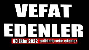Kahramanmaraş’ta Bugün Vefat Edenler..