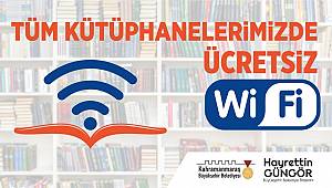 Gençlerimizin bilgiye erişimini kolaylaştırma amacıyla tüm kütüphanelerimizde ücretsiz wi-fi hizmeti veriyoruz 