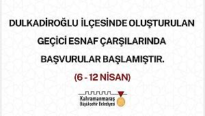 Dulkadiroğlu’nda Oluşturulan Geçici Çarşılara Başvurular Başladı!