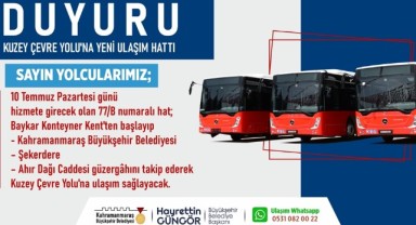 Kuzey Çevre Yolu’na Yeni Ulaşım Hattı Hizmete Giriyor 