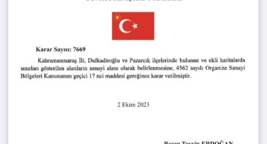 Yeni Sanayi Alanlarımız Şehrimize Hayırlı Olsun..