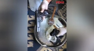 Yoğurt kabında kaçak silah operasyonu..