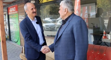 Başkan Okay, konteyner çarşı esnafını ziyaret etti..