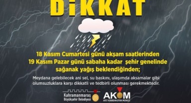 Büyükşehir, Sağanak Yağışa Karşı Vatandaşları Uyardı!.