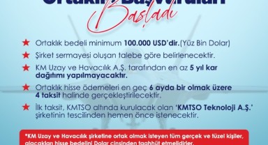 KM Uzay ve Havacılık A.Ş. Ortaklık Başvuruları Başladı!..