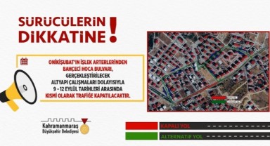 Bahçeci Hoca Bulvarı, 12 Eylül’e Kadar Kısmi Olarak Trafiğe Kapatıldı..