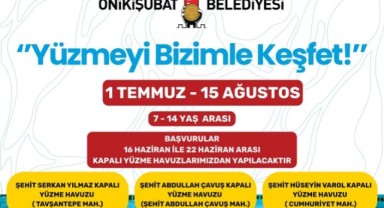 Onikişubat Belediyesi’nin ‘Yüzmeyi Bizimle Keşfet’ kursu başlıyor..