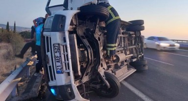 Kahramanmaraş’ta otoyolda minibüs devrildi: 1 yaralı 