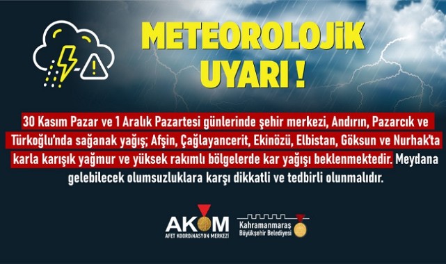 Şehir Genelinde Sağanak Yağış ve Kar Uyarısı!..