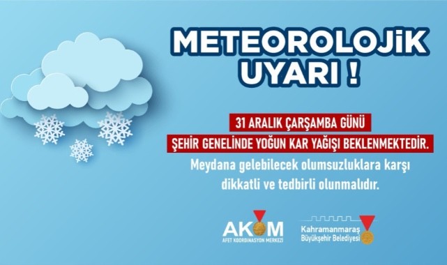 Çarşamba Günü Şehir Genelinde Kar Yağışı Bekleniyor!