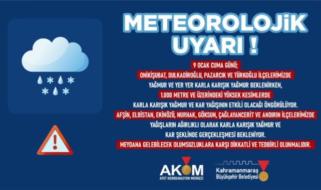 9 Ocak’ta Şehir Genelinde Yağışlı Hava Etkili Olacak!..