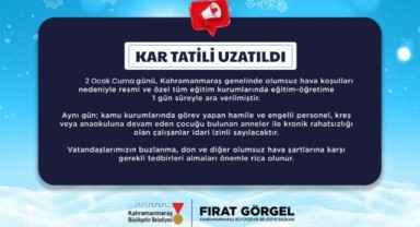 Olumsuz Hava Koşulları Nedeniyle 2 Ocak’ta Eğitime 1 Günlük Ara!..
