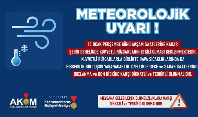 Rüzgâr ve Soğuk Hava Uyarısı; Buzlanma ve Don Riskine Dikkat!..