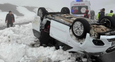 Kontrolden çıkan araç takla attı: 2’si çocuk 6 yaralı 