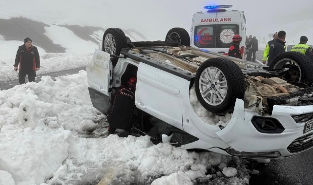 Kontrolden çıkan araç takla attı: 2’si çocuk 6 yaralı 