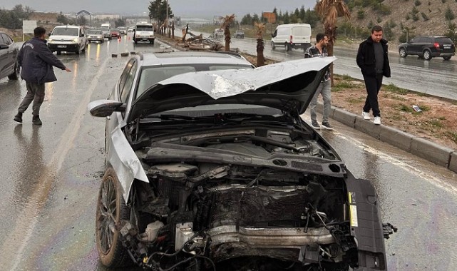  Kontrolden çıkan otomobil ağaca çarptı: 1 yaralı 