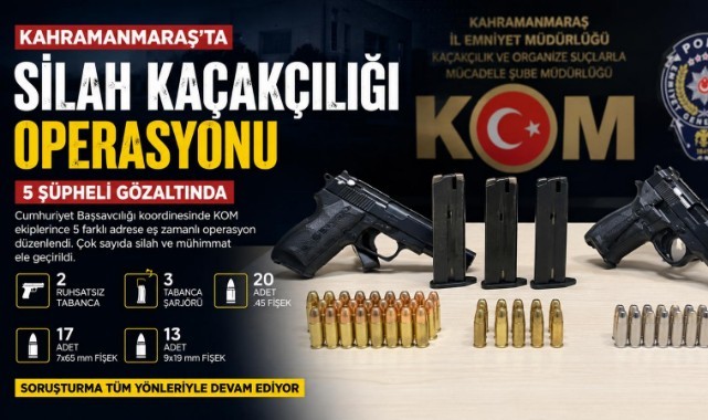 Kahramanmaraş’ta Silah Kaçakçılığı Operasyonu: 5 Gözaltı