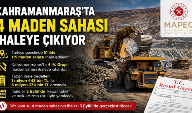 4 Maden Sahası İhaleye Çıkıyor..