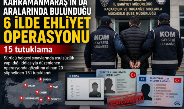 Kahramanmaraş’ta Ehliyet Operasyonu: 15 Tutuklama..
